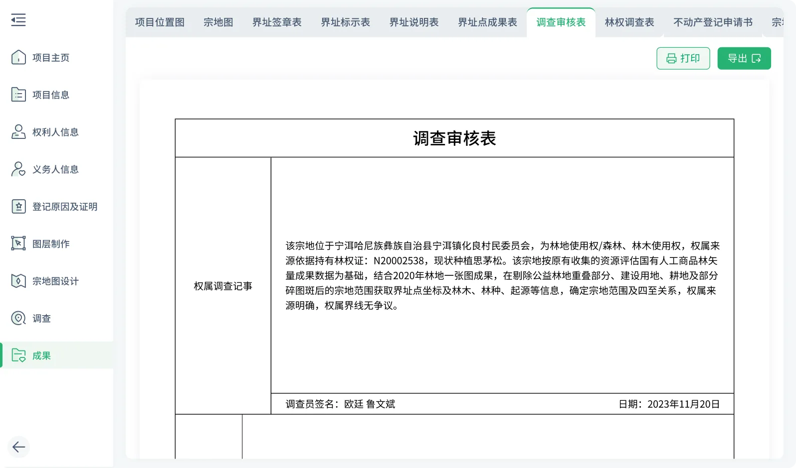 调查审核表